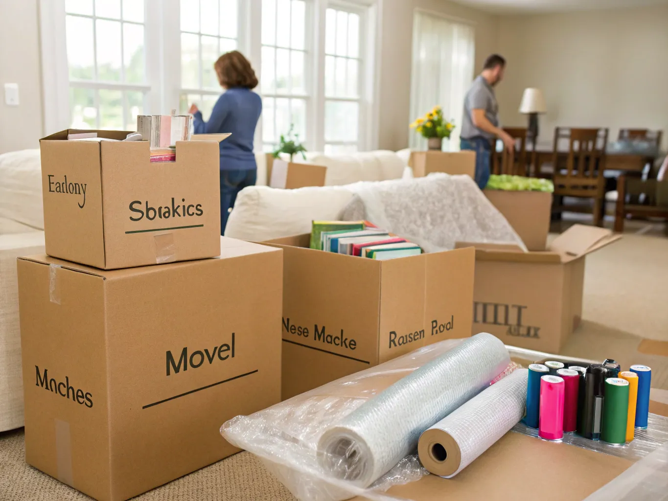 Organized moving boxes and relocation process